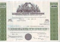 Georgia-Pacific Corporation, именная облигация на 10 000 долларов 1974 года.