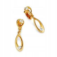KLIPSY ŁEZKI WISZĄCE lekkie CYRKONIE PRECIOSA na uszy wygodne COLIBRA MODA
