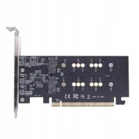 Kontroler Adapter 4x M.2 NVMe Key M do PCI-e x16 SSD RAID 4 dyski