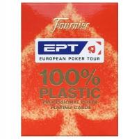 Karty Fournier EPT 100% Plastik CZERWONE