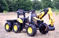 TRAKTOR ELEKTRYCZNY Z PRZYCZEPĄ KOPARKA MOC 90W PILOT