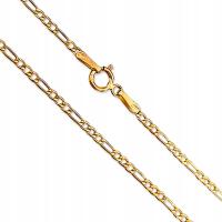 Złoty łańcuszek 585 klasyczny splot figaro na prezent Komunia Chrzest Św