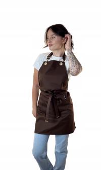 Fartuszek ochronny kosmetyczny fryzjerski wodoodporny - Brąz Czekoladowy