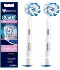 2X ORAL-B KOŃCÓWKI BRAUN SENSITIVE CLEAN BIAŁE