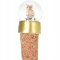 KOREK DO WINA zatyczka do butelki KULA ŚNIEŻNA świąteczna NA PREZENT sowa