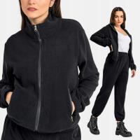 Bluza Damska Polarowa Polar Na Zamek Z Kieszeniami Stójka Ciepła Czarna