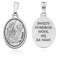 Серебряный медальон Ag 925 с родиевым покрытием St. Hubert MDC100R