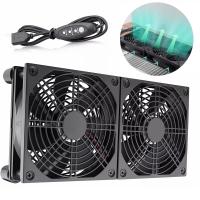 DUAL WENTYLATOR USB 120MM DO CHŁODZENIA SZAF KOMPUTEROWYCH 2SZT