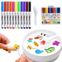 MAGICZNE MARKERY DO RYSOWANIA PO WODZIE MALOWANIA MAZAKI WODNE 12szt +ŁYŻKA