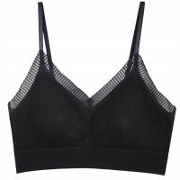 BIUSTONOSZ STANIK TOP DZIECIĘCY CZARNY PRĄŻKOWANY 158-164 13-14LAT