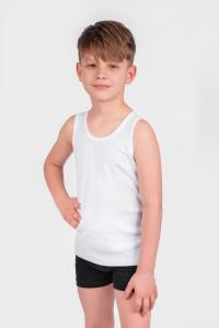 Podkoszulek chłopięcy biały prążek