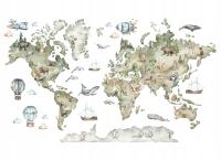 Наклейки на стену карта мира с животными карта мира для детей