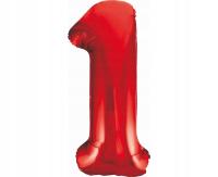 Balon foliowy cyfra 1 czerwona 85cm 1szt