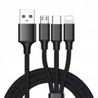 Kabel 3w1 do Lightning, Type C, mini USB - iPhone