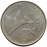 46003. Kanada - Saskatchewan, 25 centów, 1992r. - okolicznościowa