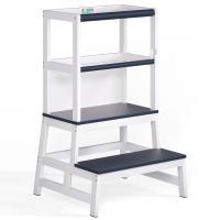 2в1 обучающая башня детская лестница деревянная с доской высокий стул