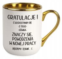 KUBEK ELEGANT na POŻEGNANIE ODEJŚCIE Z PRACY gratulacje BĘDZIEMY TĘSKNIĆ