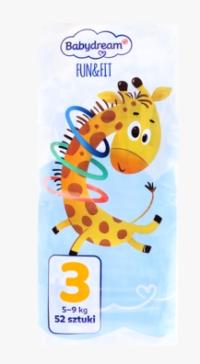 BABYDREAM PIELUCHY FUN FIT 3 5-9 KG 52 SZT