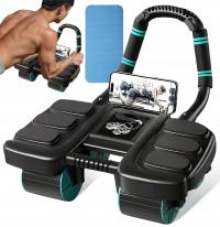 KÓŁKO ROLLER Z AUTOMATYCZNYM ODBICIEM DO ĆWICZEN MIĘŚNI BRZUCHA +MATA