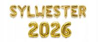 SYLWESTER 2026 złoty napis z balonów Baner Sylwestrowy