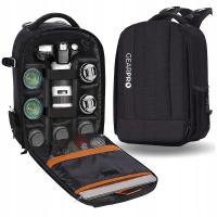 Plecak fotograficzny GearPro pojemny plecak fotograficzny na aparat Sony Nikon czarny