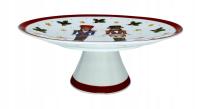 BOGUCICE CICHA NOC RED PATERA NA NÓŻCE 22 CM WZÓR ŚWIĄTECZNY