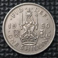 *WIELKA BRYTANIA [0139] *1 SHILLING 1950 szkocki rewers monety
