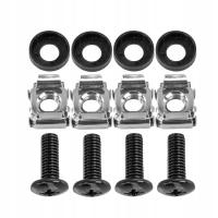 ZESTAW ŚRUB MONTAŻOWYCH M6 CZARNYCH DO SZAFY RACK