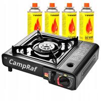 CampRaf KUCHENKA TURYSTYCZNA GAZOWA NA KARTUSZE + 4 GAZ KARTUSZ SUPER MOC