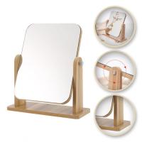 Lusterko kosmetyczne stojące drewniane