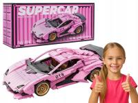 klocki konstrukcyjne dla dzieci AUTKO SPORTOWE z napędem 702 el.