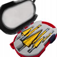 Wiertła stopniowe, stożkowe 4-32 mm, 6 elementów