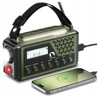Przenośne Radio Solarna Alarmowe Awaryjne Latarka 8000mAh Korbka Dynamo SOS