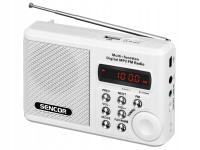 Портативное карманное радио на батарейках FM USB MP3 White Sencor SRD 215W
