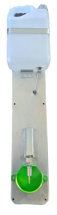Poidło oprawione ze zbiornikiem na stelażu dla trzody chlewnej prosiąt 5L