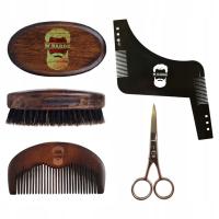 Набор аксессуаров для ухода за бородой, щетка, ножницы, расчески