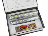 Światła do jazdy dziennej 8 LED 12 V 6000 K uniwersalne E4 przód