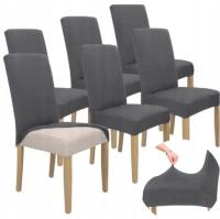 6 шт чехлы для стульев крышка стула графит сталь гибкая