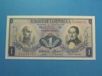 Kolumbia Banknot 1 Peso 1971 UNC P-404e Ptak