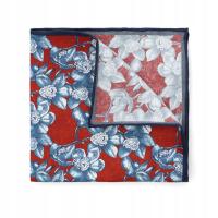 Нагрудный платок шелковый цветной с цветами Lancerto M. 903