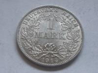 nr1419 Niemcy Stara Moneta 1 Marka SREBRO 1914 J Piękny stan