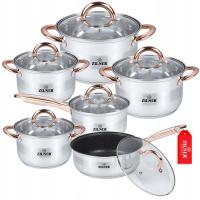 НАБОР КАСТРЮЛЬ ИЗ НЕРЖАВЕЮЩЕЙ СТАЛИ 12 ELE ZILNER