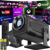 PROJEKTOR RZUTNIK ANDROID TV WIFI FULL HD PRZENOŚNY SMART GŁOŚNIK OBROTOW