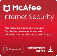 Oprogramowanie antywirusowe McAfee Internet Security 2024 1 st. 12 miesięcy