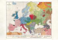 Stara Mapa Etnograficzna Europy - Gabrys - 1918 - 30x21