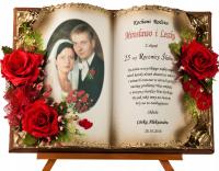 Prezent na Jubileusz Ślubu Rocznica 25 50 30 Księga z życzeniami Rękodzieło