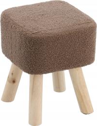 КВАДРАТНЫЙ ПУФ ПУФ НА ДЕРЕВЯННЫХ НОЖКАХ ДЛЯ ГОСТИНОЙ КОРИЧНЕВЫЙ