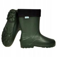 Lekkie Kalosze piankowe EVA dziecięce młodzieżowe ocieplane VERONA khaki