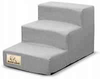 Лестница 3-ступенчатая съемная, антислип 45x30x30 см лен серый