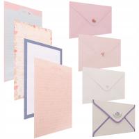 4 ZESTAWY PAPIERU DO LISTÓW Z KOPERTAMI KOLOROWY PAPIER DO PISANIA